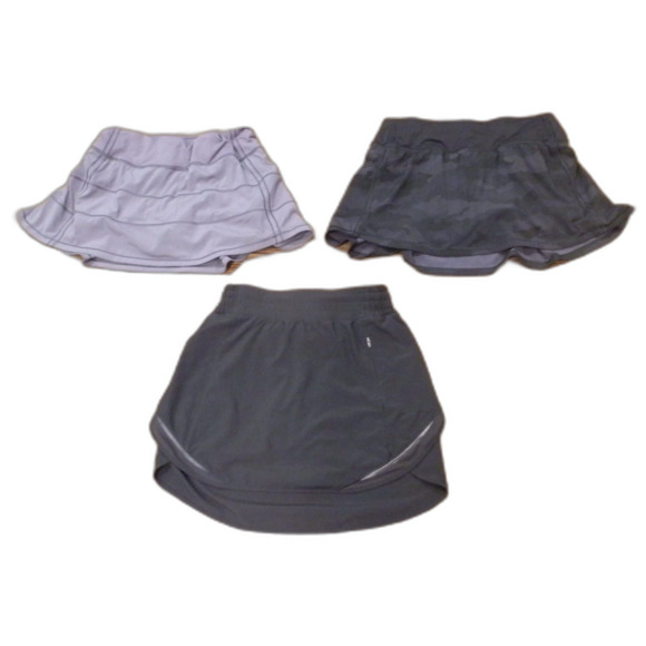 lululemon athletica Pants - Lululemon Athletica Skort Skirts Gray Black Camo Women's Size 4 Lot of 3